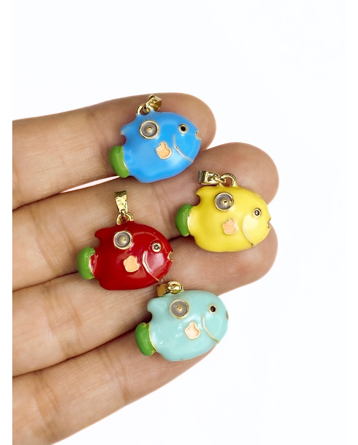 Balık Kolye Bileklik Ucu Charm Kırmızı 1 Adet