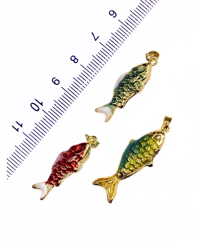 Balık Kolye Bileklik Ucu Charm Kırmızı 1 Adet