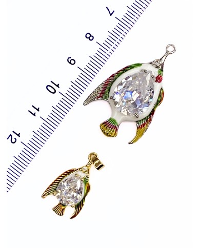 Taşlı Balık Kolye Bileklik Ucu Charm 1 Adet
