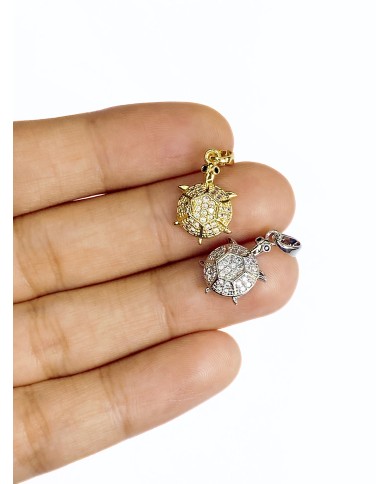 Zirkon Taşlı Kaplumbağa Bileklik Ucu Charm Altın 1 Adet