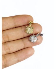 Zirkon Taşlı Kaplumbağa Bileklik Ucu Charm Altın 1 Adet