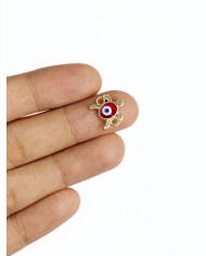 Mineli Kaplumbağa Bileklik Ucu Charm Kırmızı 1 Adet