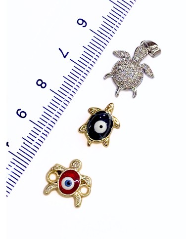 Mineli Kaplumbağa Bileklik Ucu Charm Kırmızı 1 Adet