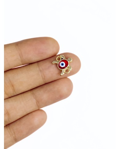 Mineli Kaplumbağa Bileklik Ucu Charm Kırmızı 1 Adet