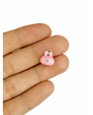 Sevimli Ayı Figürlü Kolye Bileklik Ucu Charm Pembe 1 Adet