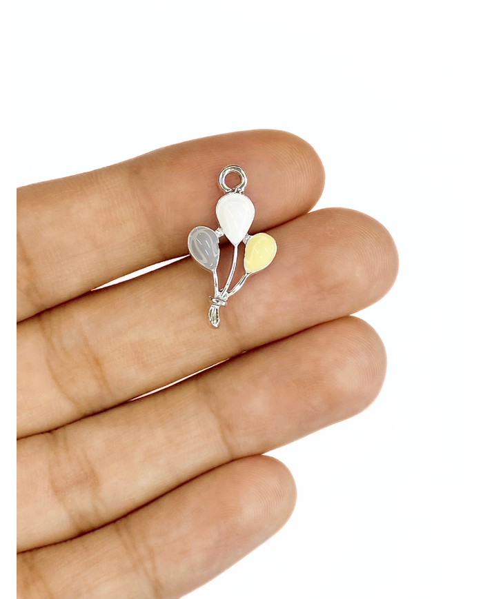 Balon Kolye Bileklik Ucu Charm Gri Beyaz Sarı 1 Adet