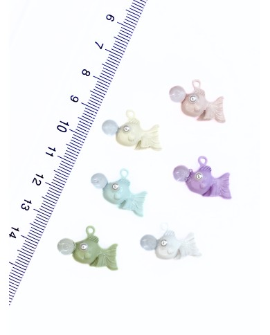 Balon Balığı Kolye Bileklik Ucu Charm Pembe 1 Adet