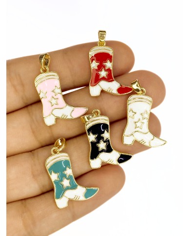 Kovboy Çizmesi Kolye Bileklik Ucu Charm Pembe 1 Adet