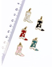 Kovboy Çizmesi Kolye Bileklik Ucu Charm Pembe 1 Adet