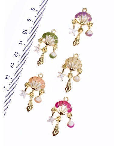 Sallantılı Deniz Kabuğu Kolye Bileklik Ucu Charm Pembe 1 Adet