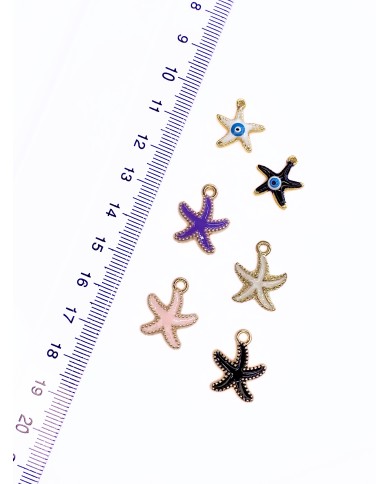 Mineli Deniz Yıldızı Kolye Bileklik Ucu Charm Siyah 1 Adet