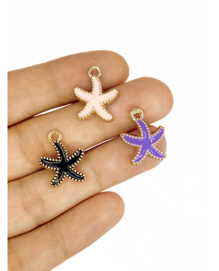 Deniz Yıldızı Kolye Bileklik Ucu Charm Siyah 1 Adet