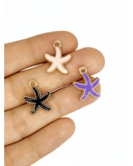 Deniz Yıldızı Kolye Bileklik Ucu Charm Siyah 1 Adet