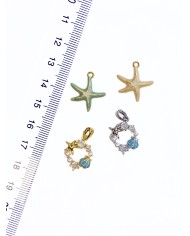 Deniz Yıldızı Kolye Bileklik Ucu Charm Krem 1 Adet