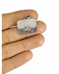 Zirkon Taşlı Çanta Kolye Bileklik Ucu Charm 1 Adet