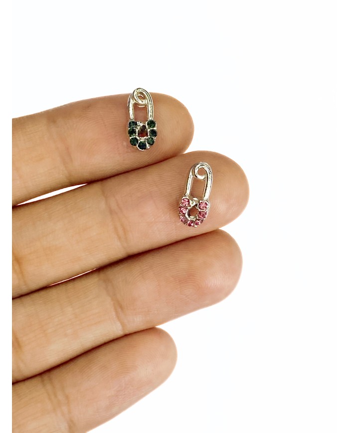 Taşlı Kilit Kolye Bileklik Ucu Charm Pembe 1 Adet