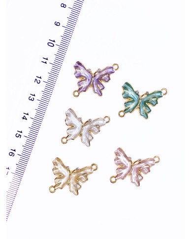 Zirkon Taşlı Kelebek Kolye Bileklik Ucu Charm Mor 1 Adet