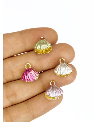 İstiridye Kolye Bileklik Ucu Charm Mor 1 Adet