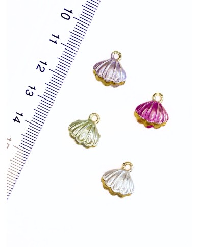 İstiridye Kolye Bileklik Ucu Charm Mor 1 Adet