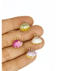 İstiridye Kolye Bileklik Ucu Charm Mor 1 Adet