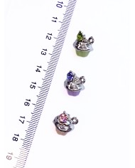 Taşlı Kap Kek Kolye Bileklik Ucu Charm Pembe 1 Adet