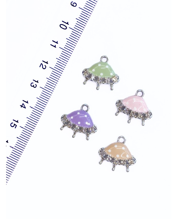 Zirkon Taşlı Uzay Gemisi Kolye Bileklik Ucu Charm Mor 1 Adet