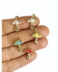 Mantar Kolye Bileklik Ucu Charm Pembe 1 Adet