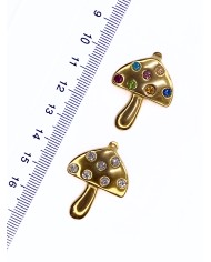 Taşlı Mantar Kolye Bileklik Ucu Charm Renkli 1 Adet