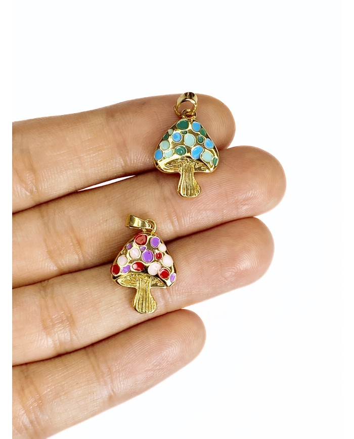 Mantar Kolye Bileklik Ucu Charm Mor 1 Adet