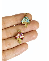 Mantar Kolye Bileklik Ucu Charm Mor 1 Adet