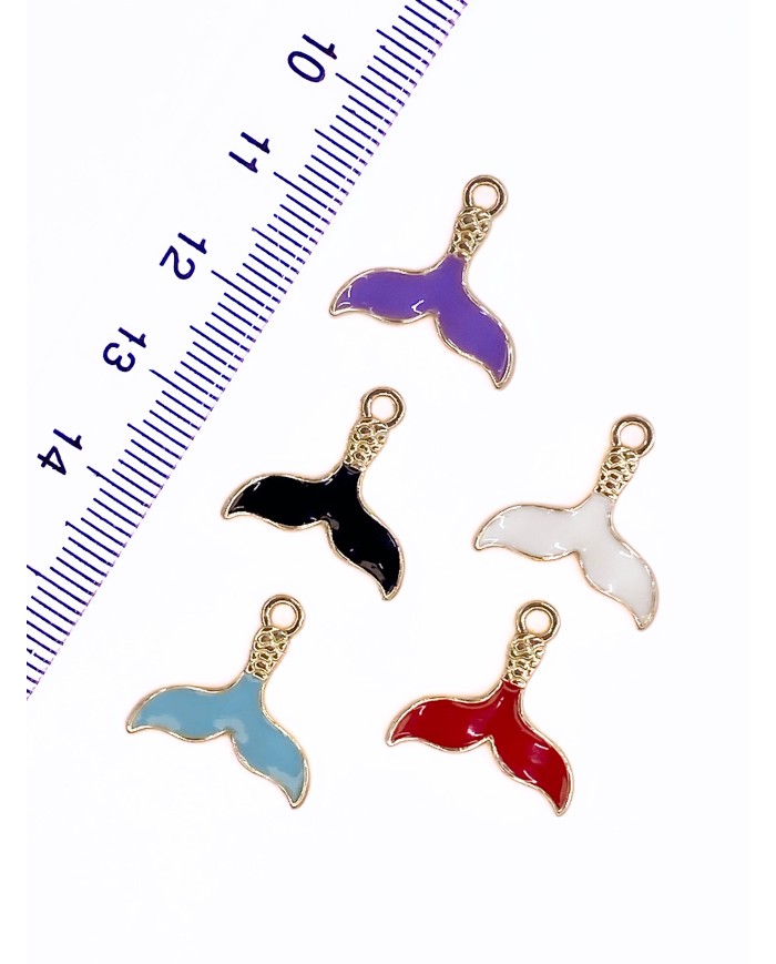 Balık Kuyruğu Kolye Bileklik Ucu Charm Siyah 1 Adet