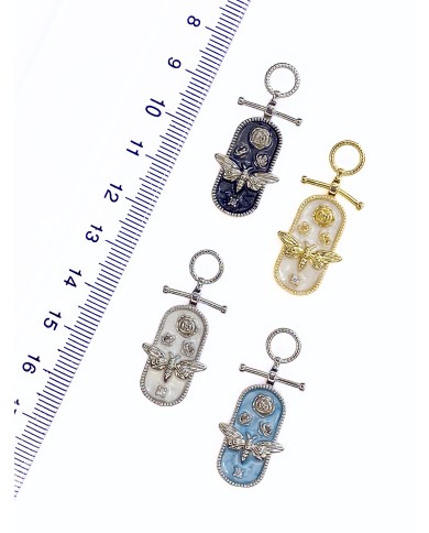 Plaka Kelebek Lale Kolye Bileklik Ucu Charm Mavi 1 Adet