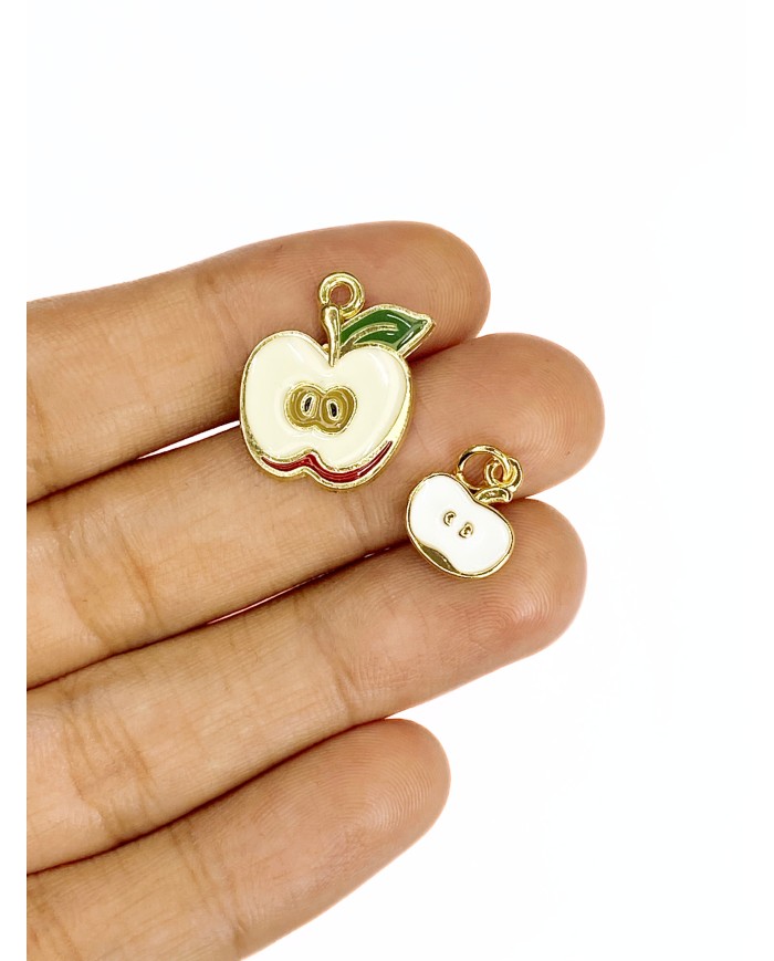 Küçük Yarım Elma Kolye Bileklik Ucu Charm 1 Adet