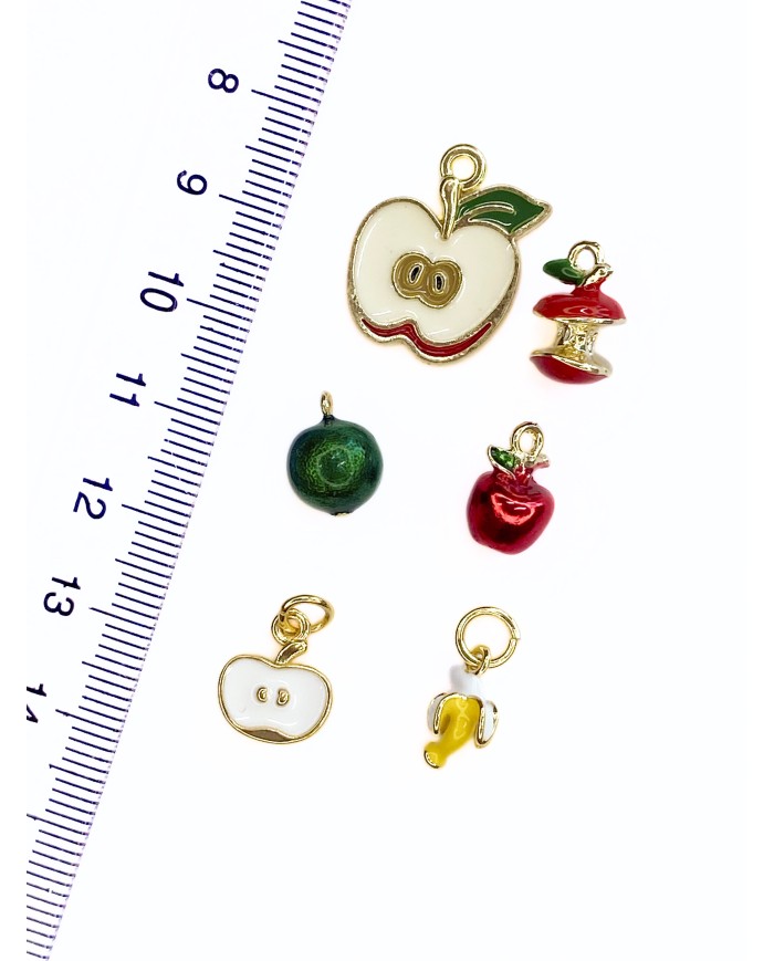 Küçük Yarım Elma Kolye Bileklik Ucu Charm 1 Adet