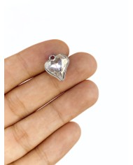 Taşlı Kalp Kolye Bileklik Ucu Charm 1 Adet