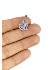 Zirkon Taşlı Kalp Kolye Bileklik Ucu Charm 1 Adet