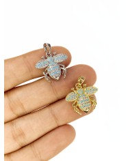 Zirkon Taşlı Mavi Arı Kolye Bileklik Ucu Charm Altın 1 Adet