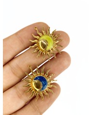 Zirkon Taşlı Güneş Kolye Bileklik Ucu Charm Altın 1 Adet