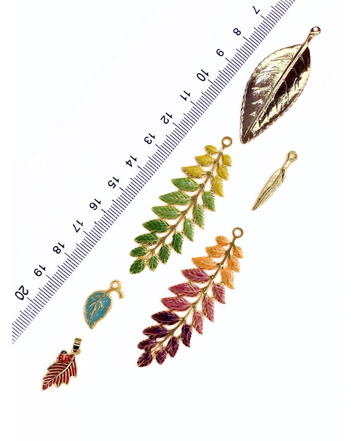 Plaka Yaprak Kolye Bileklik Ucu Charm Pembe 1 Adet