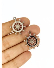 Gemi Dümeni Kolye Bileklik Ucu Charm Beyaz 1 Adet