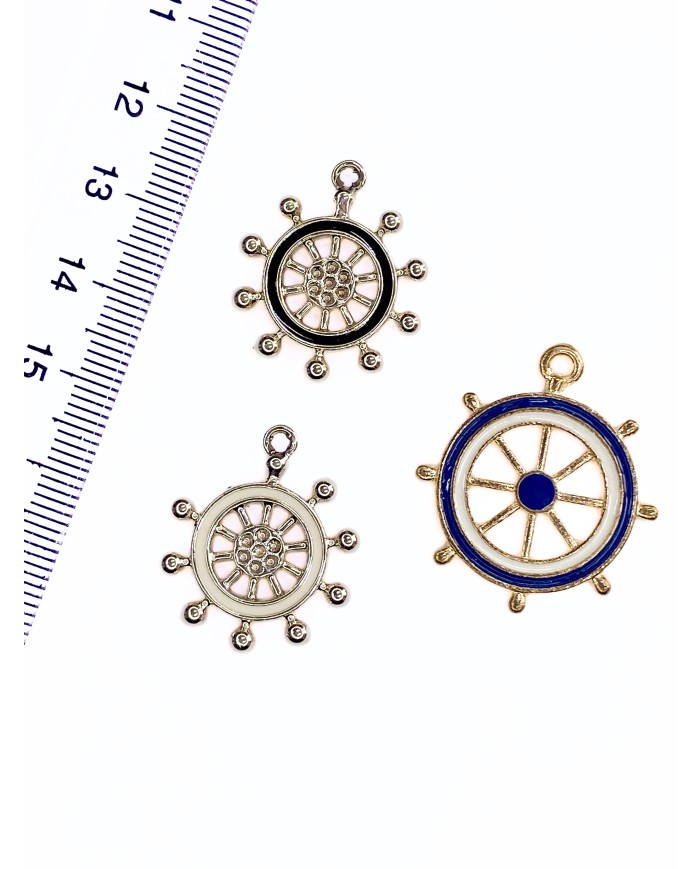 Gemi Dümeni Kolye Bileklik Ucu Charm Beyaz 1 Adet