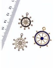 Gemi Dümeni Kolye Bileklik Ucu Charm Beyaz 1 Adet