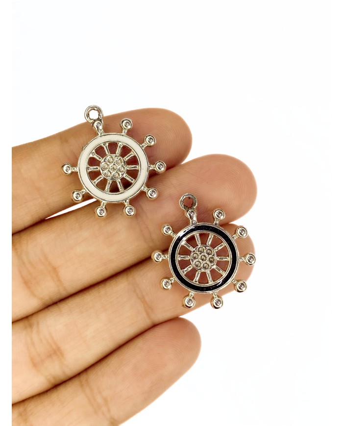 Gemi Dümeni Kolye Bileklik Ucu Charm Beyaz 1 Adet