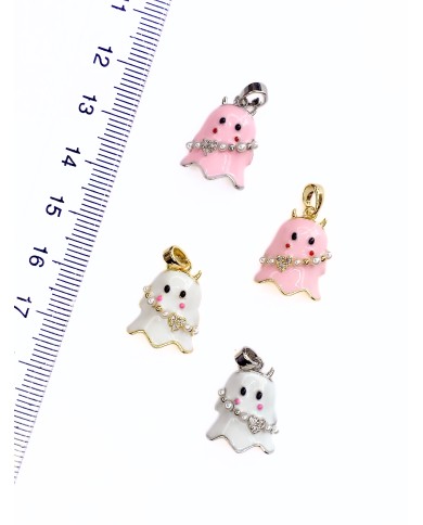 Hayalet Kolye Bileklik Ucu Charm Gümüş Beyaz 1 Adet