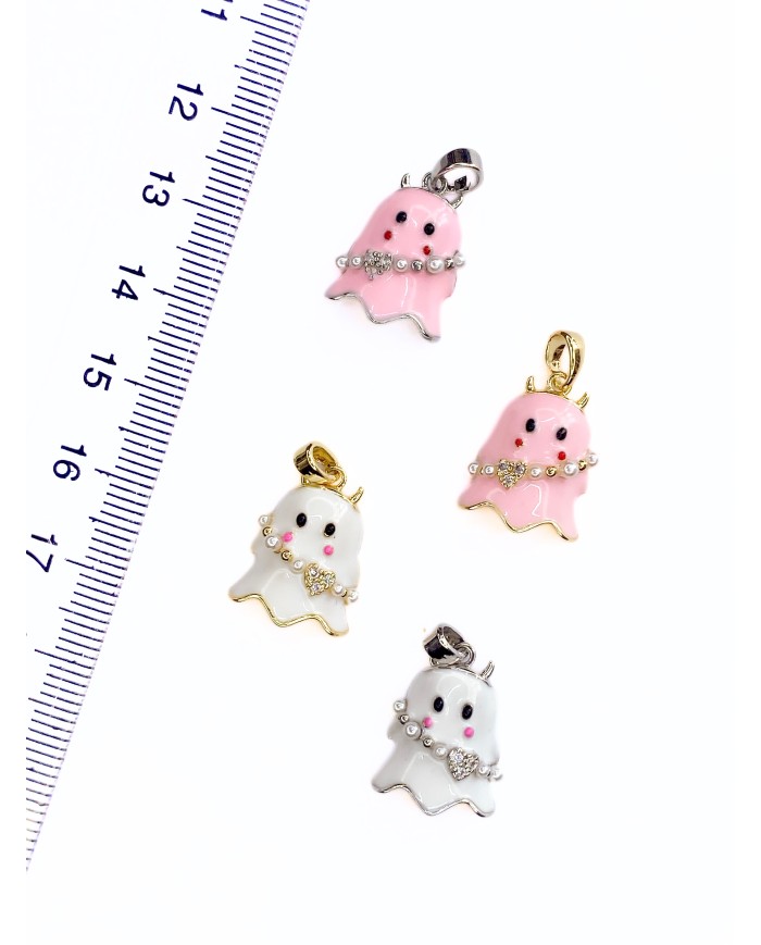 Hayalet Kolye Bileklik Ucu Charm Gümüş Beyaz 1 Adet