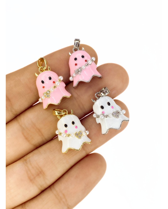 Hayalet Kolye Bileklik Ucu Charm Gümüş Beyaz 1 Adet