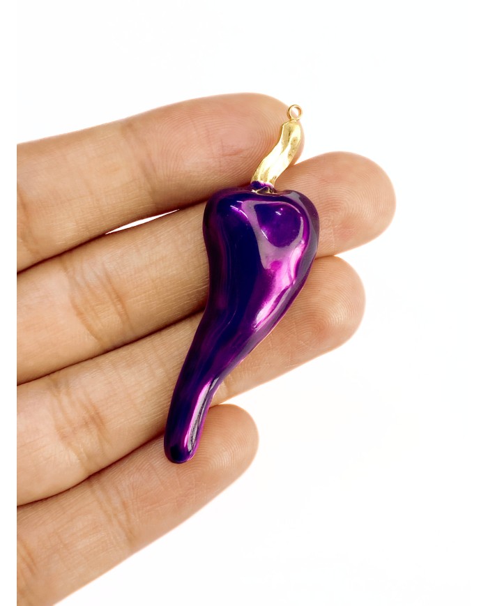 Büyük Patlıcan Kolye Bileklik Ucu Charm 1 Adet