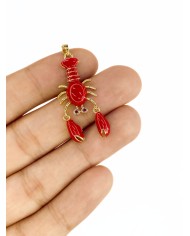 Pirinç Zirkon Mineli Oynar Istakoz Kolye Bileklik Ucu Charm 1 Adet