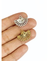 Pirinç Zirkon Mineli Yelpaze Kolye Bileklik Ucu Charm Altın 1 Adet