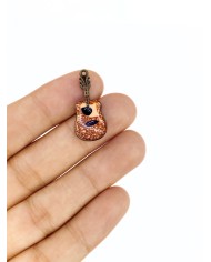 Pirinç Zirkon Mineli Gitar Kolye Bileklik Ucu Charm 1 Adet